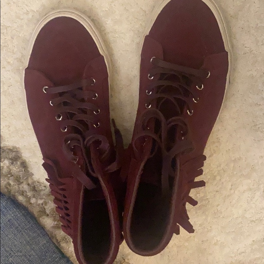 Burgundy suede vans